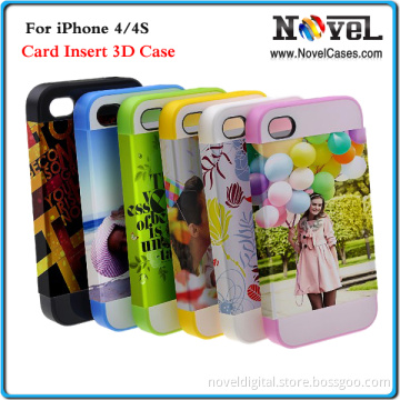 Card Insert 3D Sublimation Phone Case for iPhone4/4s